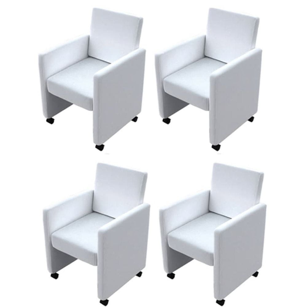 Petromila  vidaXL Jedálenské stoličky 4 ks biele umelá koža